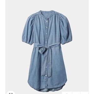 GAP Denim puff sleeve mini dress